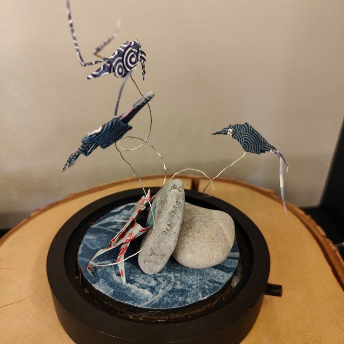 cloche lumineuse crabe et crevettes