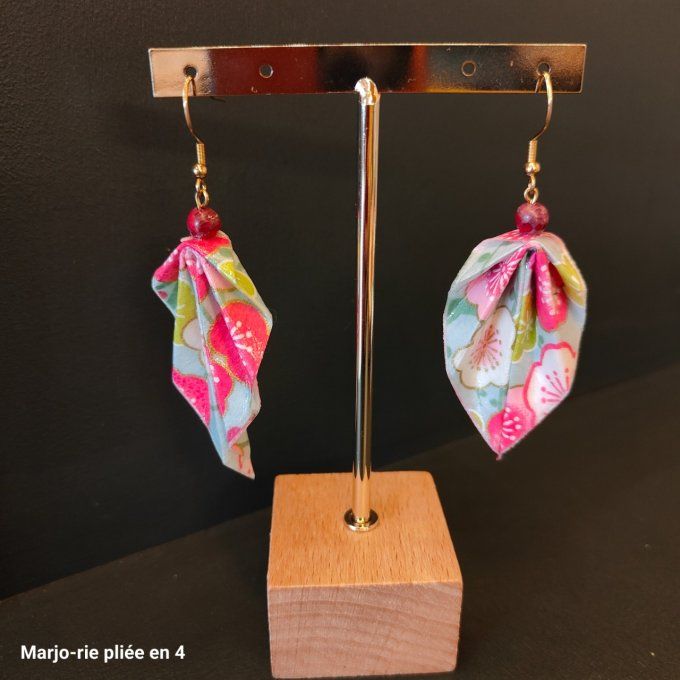 BO feuille washi bleu clair et rose, sakura