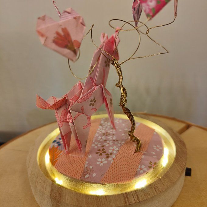 cloche lumineuse licorne et coeurs