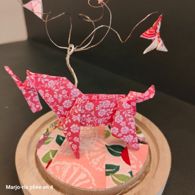 cloche lumineuse licorne rose