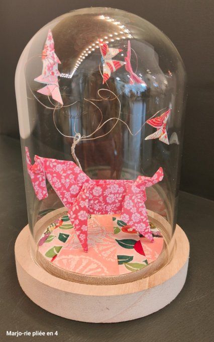 cloche lumineuse licorne rose