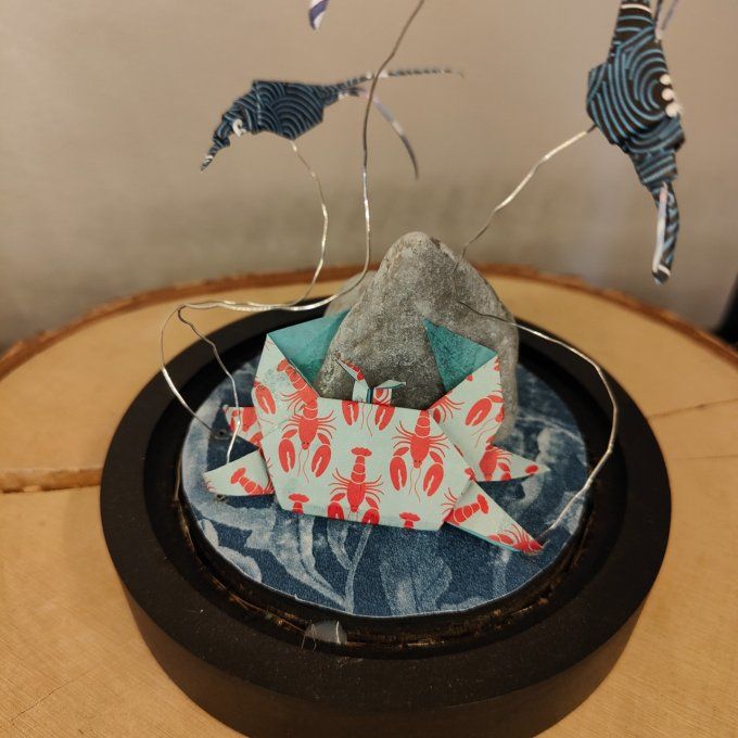 cloche lumineuse crabe et crevettes