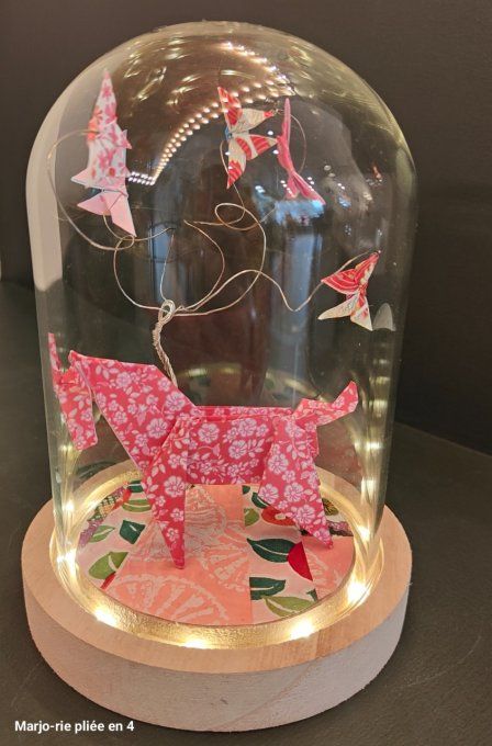 cloche lumineuse licorne rose