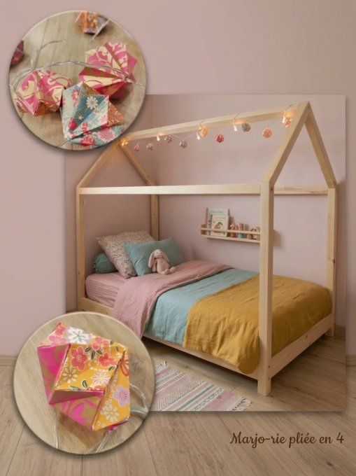 guirlande lumineuse tons orangés et fuchsia