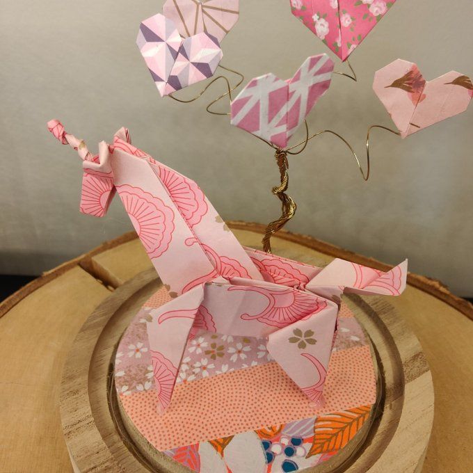 cloche lumineuse licorne et coeurs